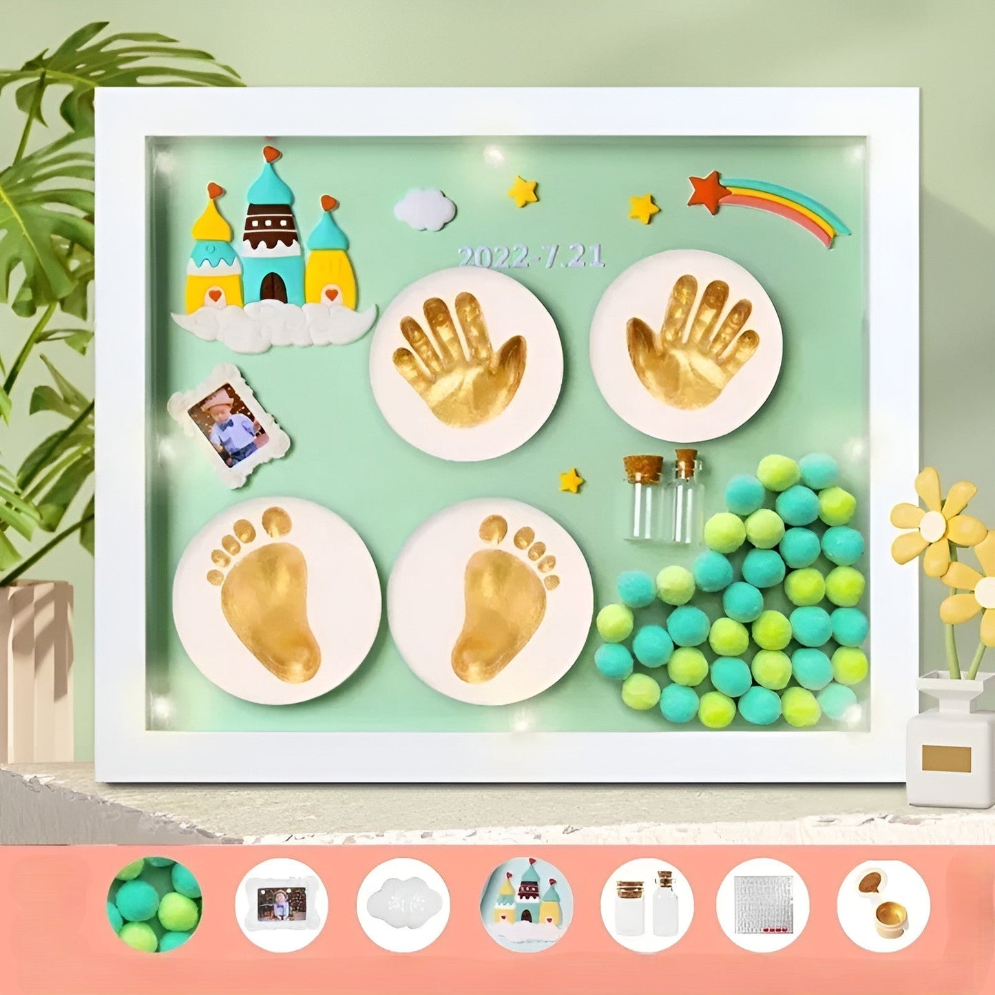 Personalized Baby Handprint and Footprint Art Kit