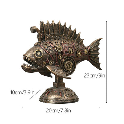 Unique Industrial Fish Statue