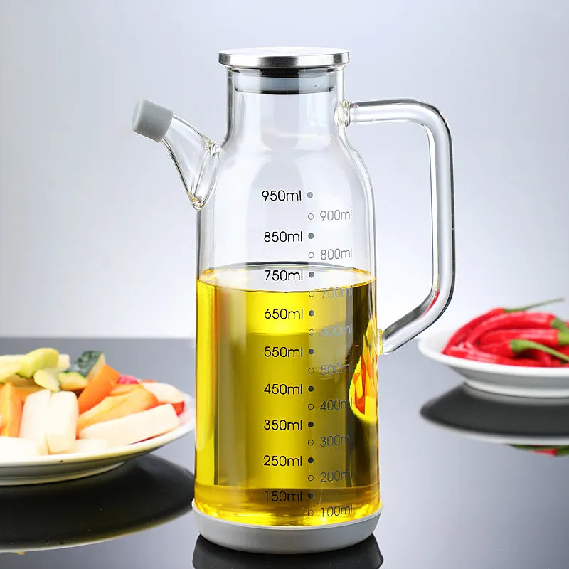 Clear Glass Kitchen Oil Dispenser Bottle