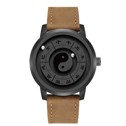 Unique Floating Balance Leather Watch