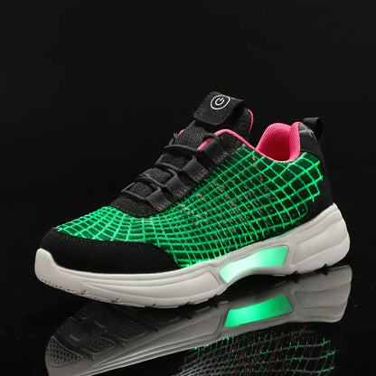 Bright Cozy USB Charge Fiber Optic Shoes - Pexav