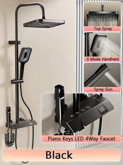 Luxury LED Rainfall Shower Head Set