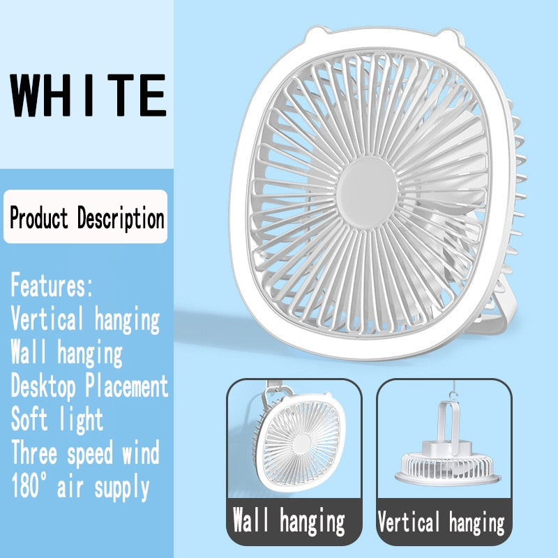 Portable Small LED Night Lamp USB Fan Cooler