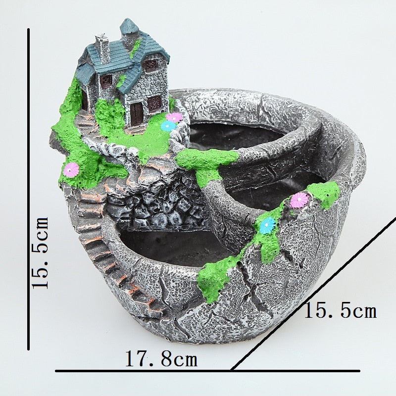 Colorful Garden Floral Pot Table Lamp