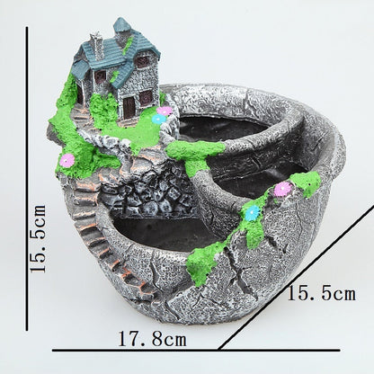 Colorful Garden Floral Pot Table Lamp