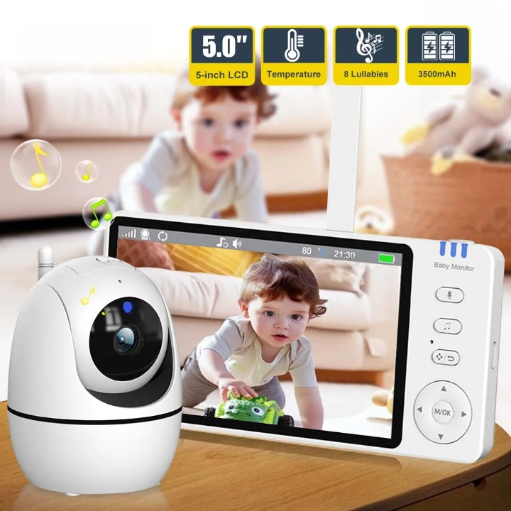 Compact HD Baby Video Monitor with Night Vision Camera