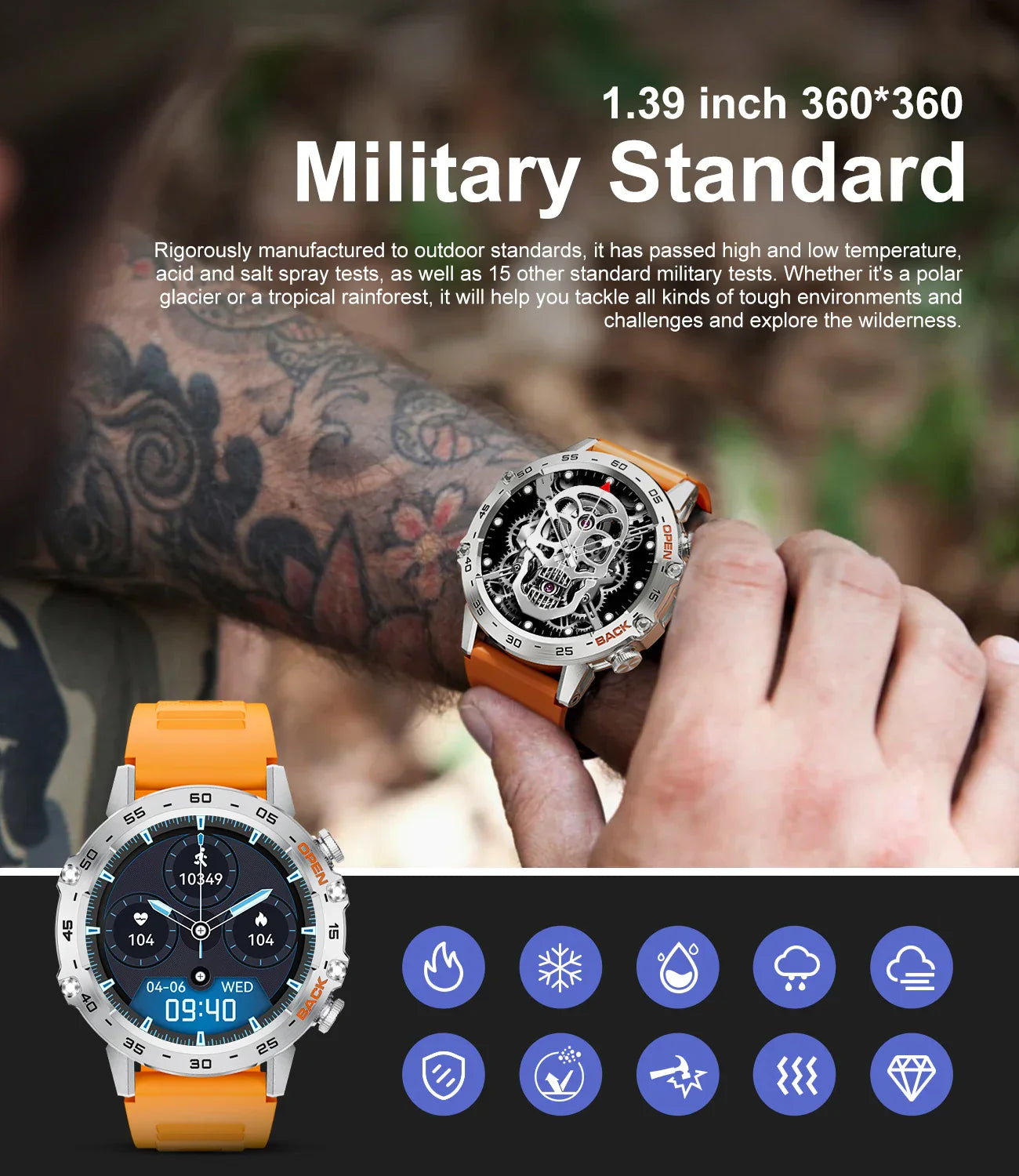 Tough Waterproof Bluetooth Sports Watch