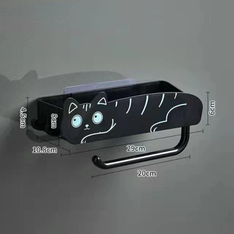 Space-Saving Cat Bathroom Storage Shelf