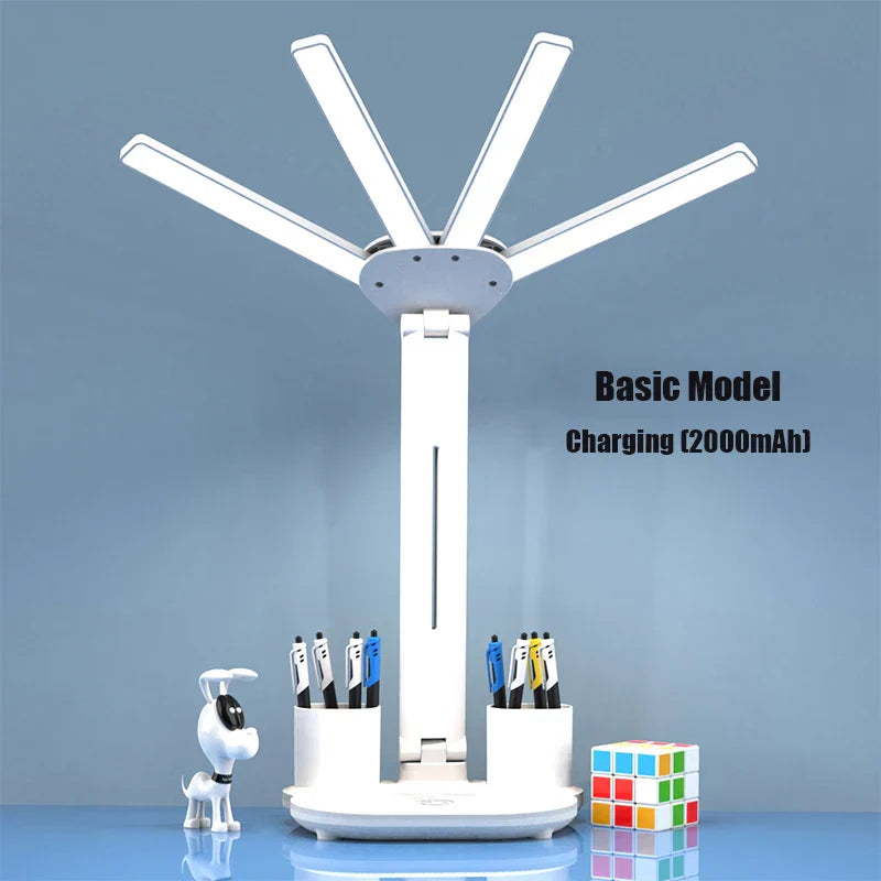 Space Saving Adjustable 4 Head Desk Lamp