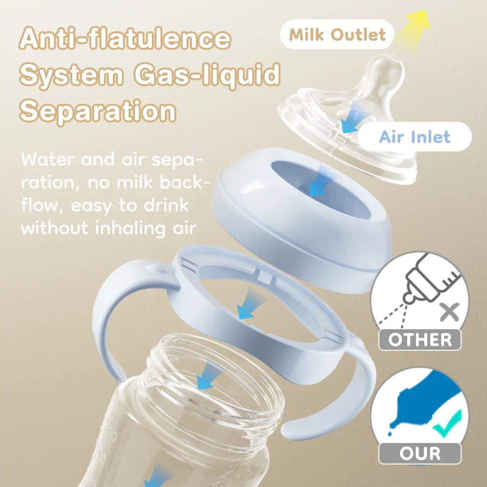 Safe Baby Milk Bottle, Easy Clean & Anti Colic Design
