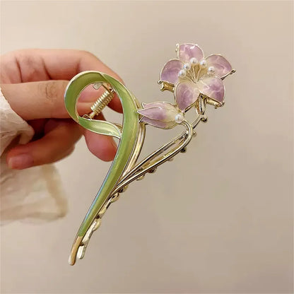 Pretty Flower Hair Slide Clamp