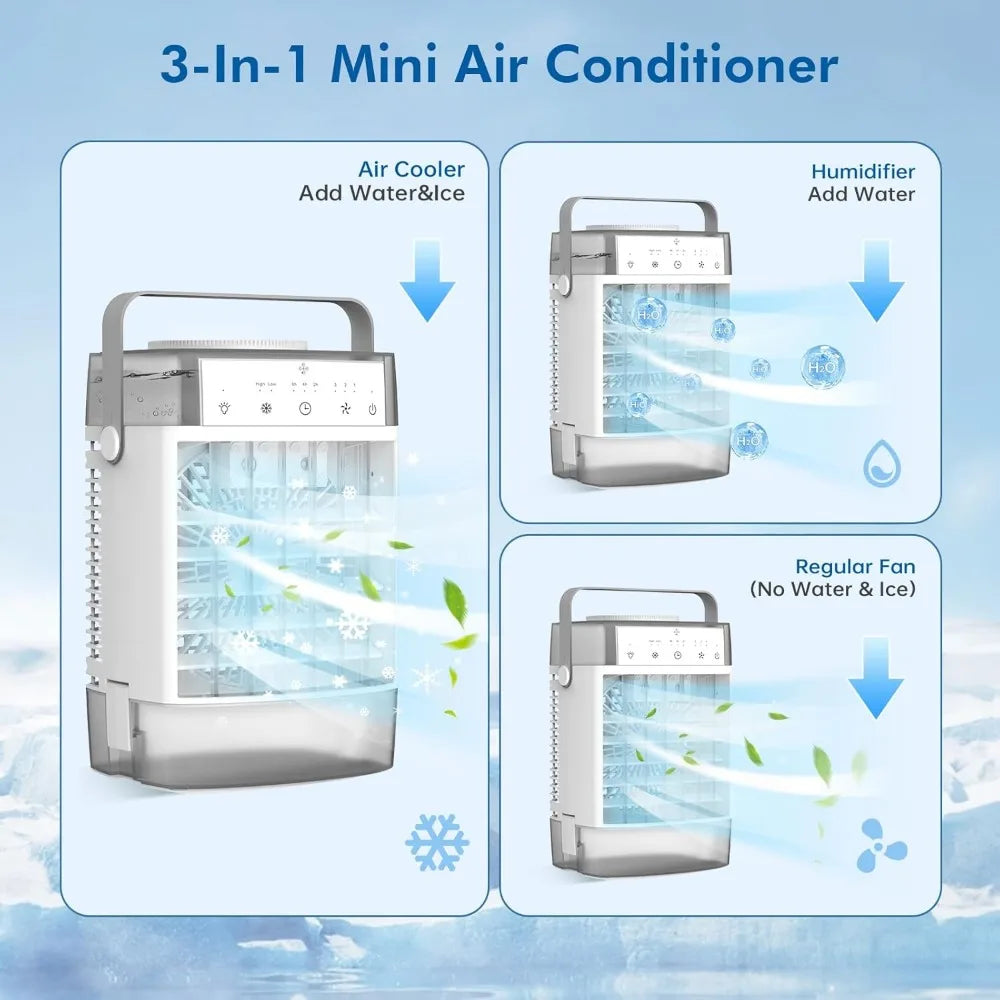 Compact 3-in-1 Air Cooler with Timer