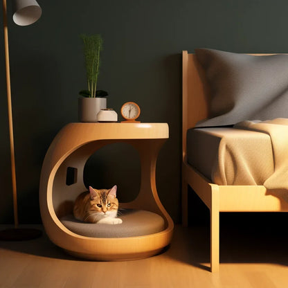 Space Saving Cat Bed End Table