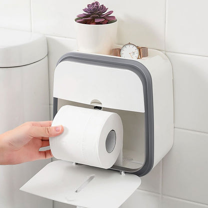 Space-Saving Bathroom Shelf Tissue Holder - Pexav