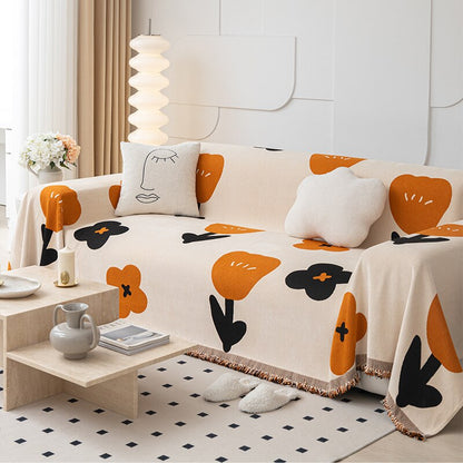 Stylish Petal Pattern Slip Resistant Couch Cover