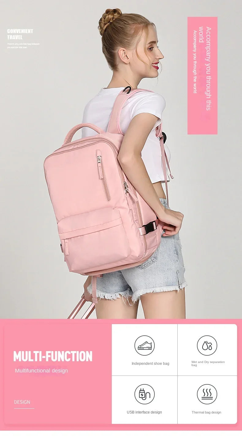 Compact Flight Backpack With Sneaker Pocket