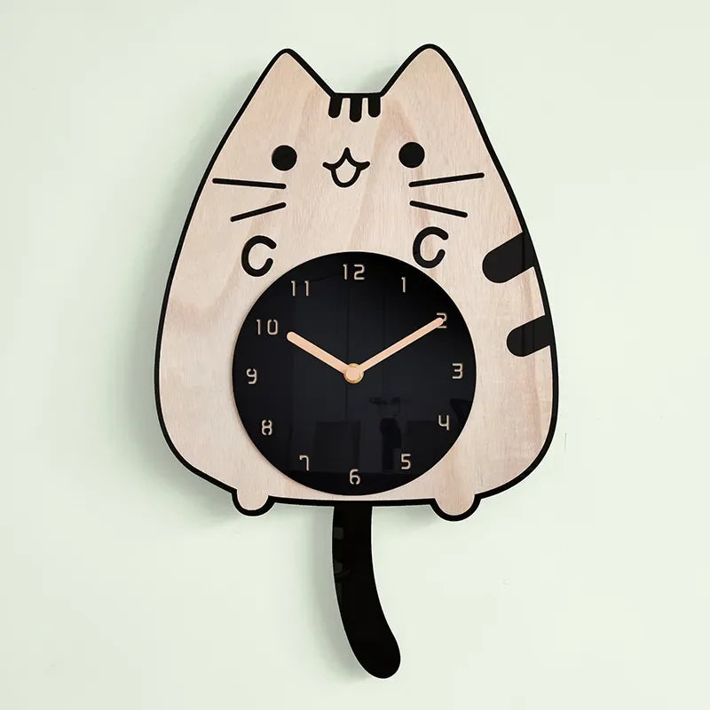 Fun Colorful Kitty Wall Clock - Pexav