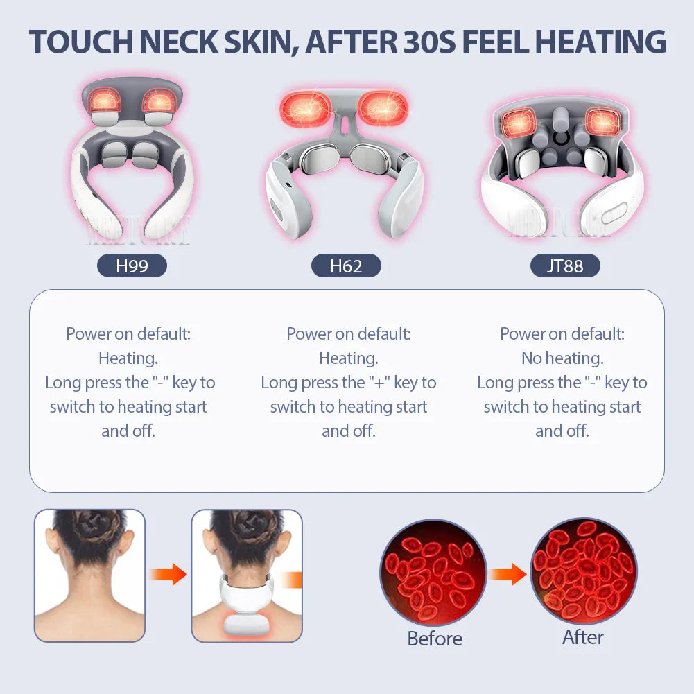 Wireless Rechargeable Neck Massager for Pain Relief