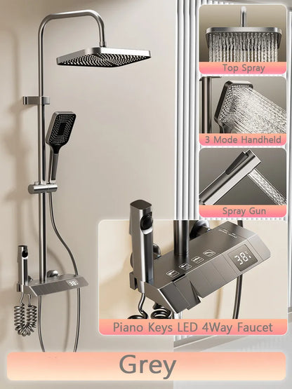 Luxury LED Rainfall Shower Head Set