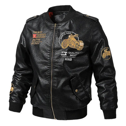 Vintage Style Men's Synthetic Leather Jacket