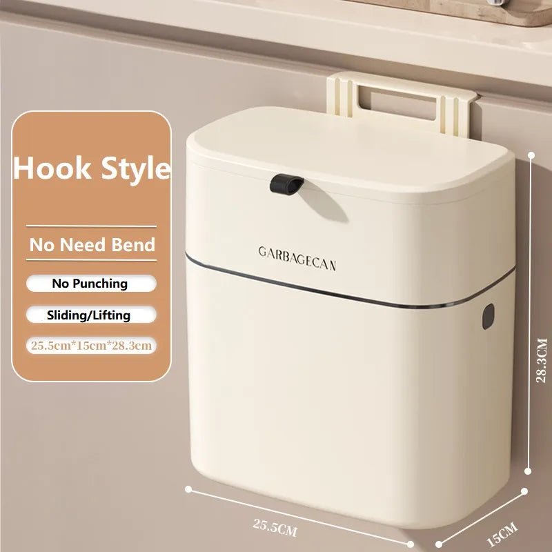 Wall Mount Compact Small Waste Basket