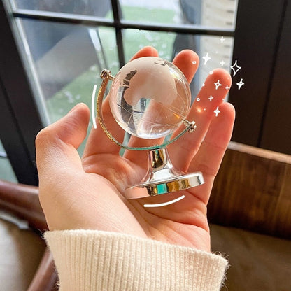 Clear Small Glass World Globe - Pexav