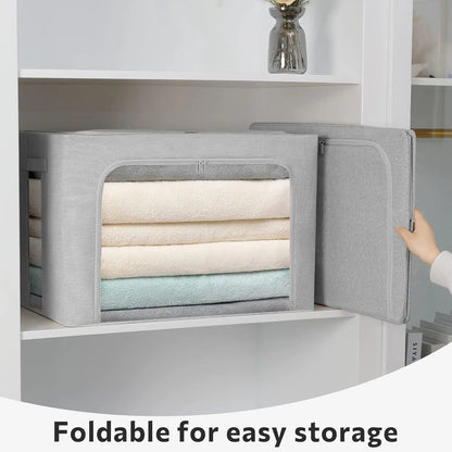 Collapsible Cloth Storage Bins with See Through Lid