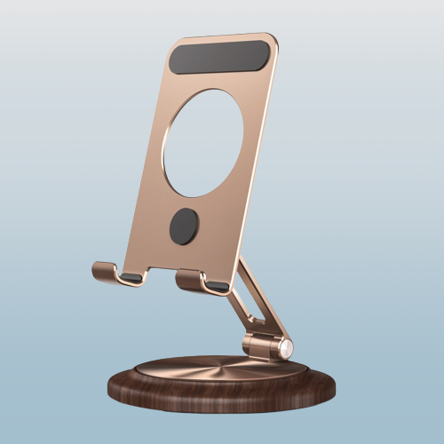 Adjustable Wooden Phone Stand with 360 Rotation - Pexav