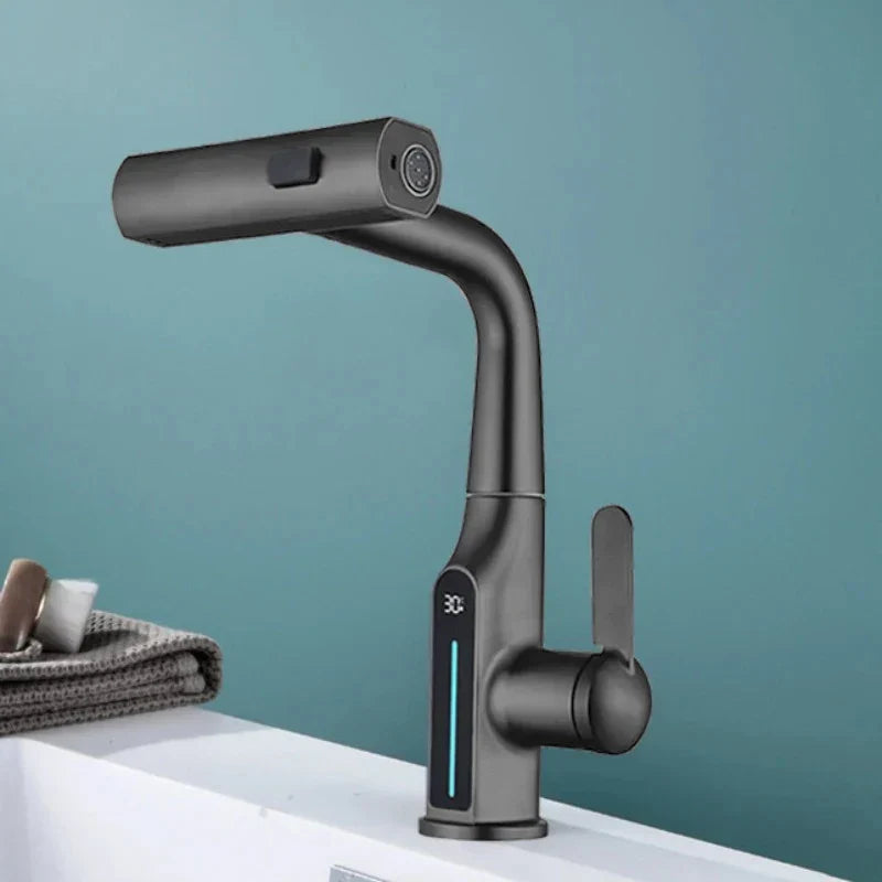 Adjustable LED Temperature Faucet for Bathroom Sink