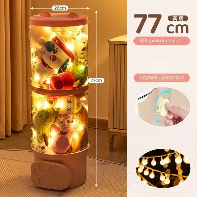 Clear Plastic Toy Box Kids Storage Cube Organizer