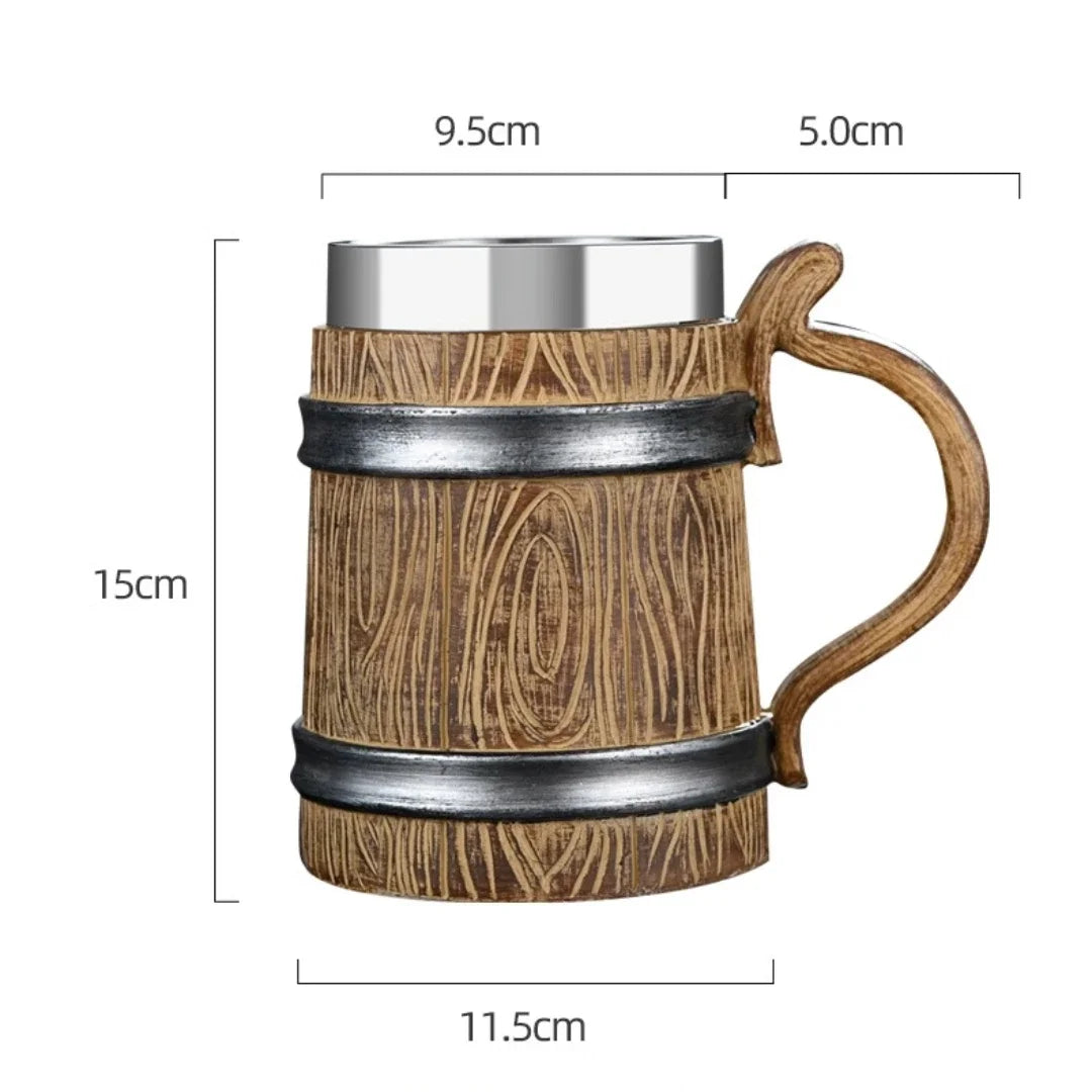 Unique Norse Design Wooden Coffee Mug