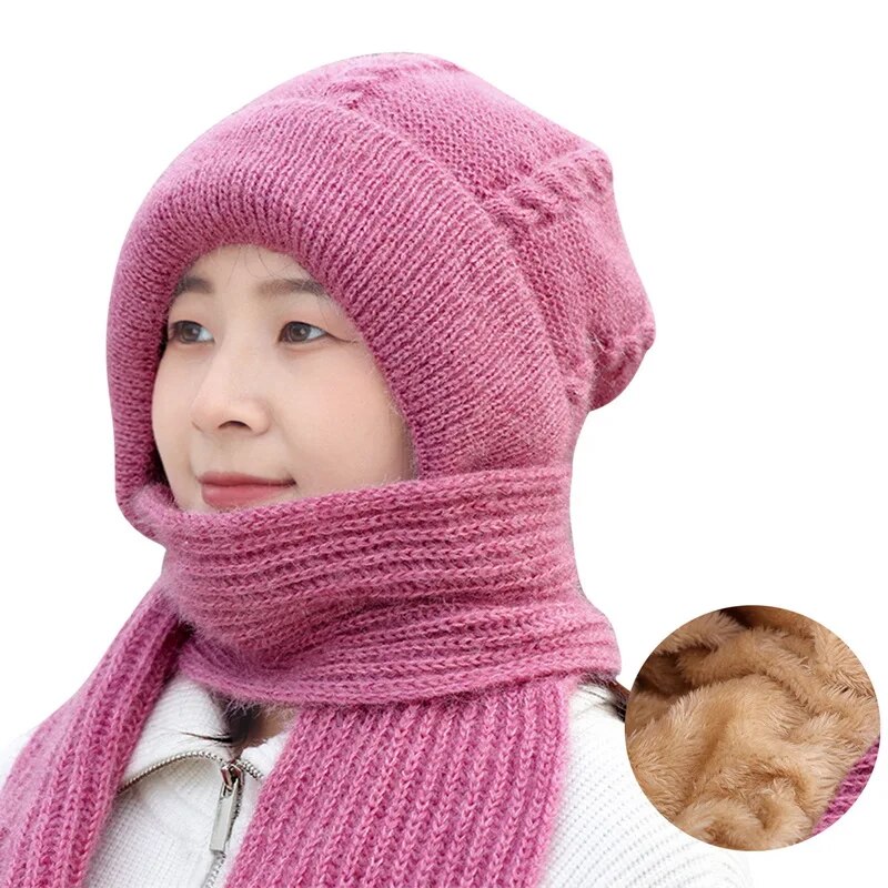 Warm Fuzzy Beanie Scarf Set