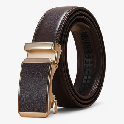 Adjustable Black Automatic Belt with Golden Loop – Stylish Accessory for Men and Women, Eco-Friendly Material-2