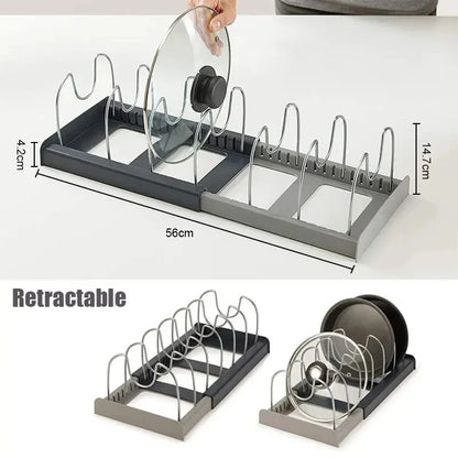 Space Saving Kitchen Cookware Holder with 7 Compartments