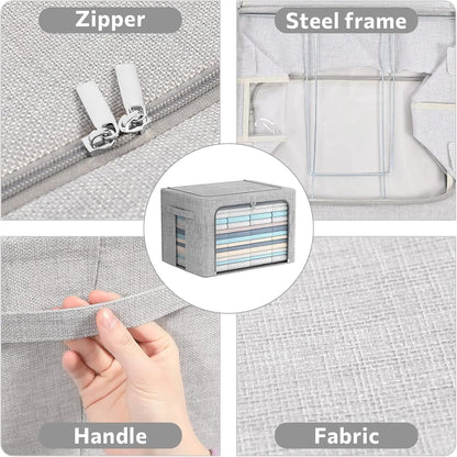 Collapsible Cloth Storage Bins with See Through Lid