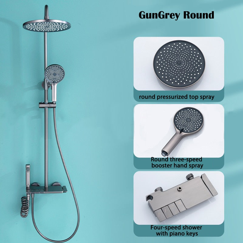 Luxury Rainfall Shower Head Bathroom Set