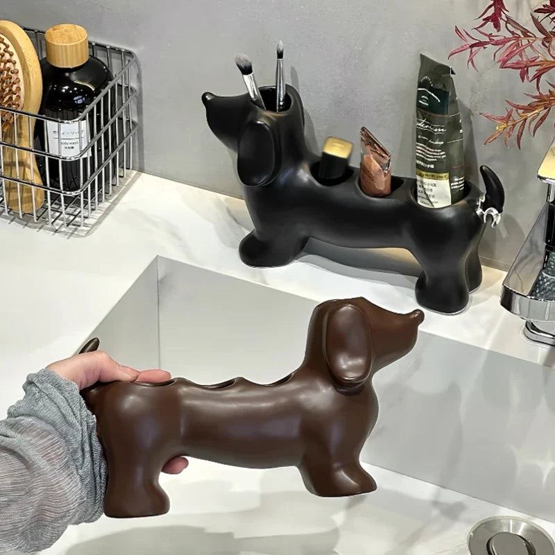 Cute Dachshund Bathroom Storage Caddy - Pexav