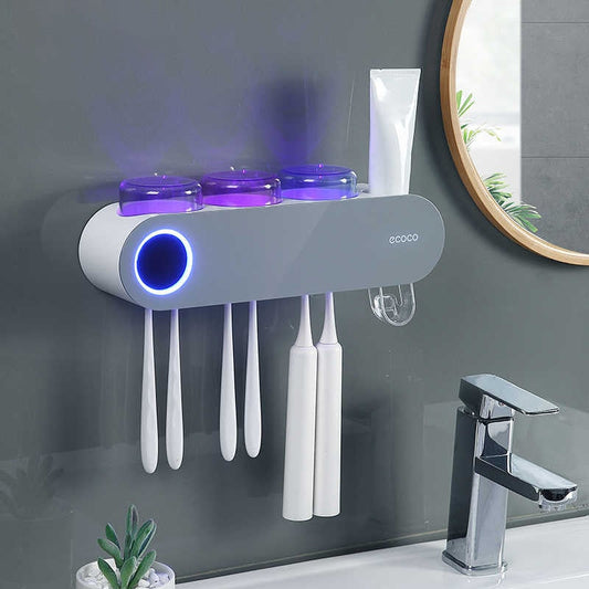 Antibacterial Sanitizer Toothbrush Bathroom Storage - Pexav