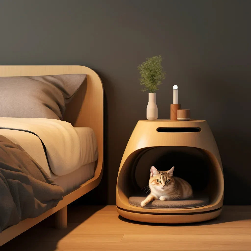Space Saving Cat Bed End Table