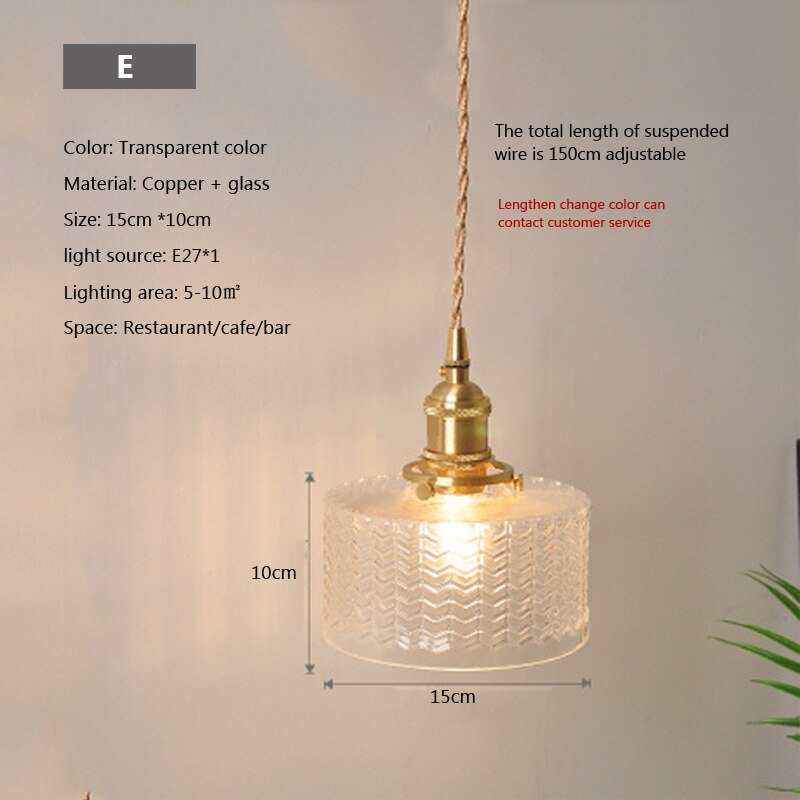 Clear Glass Drop Pendant Light