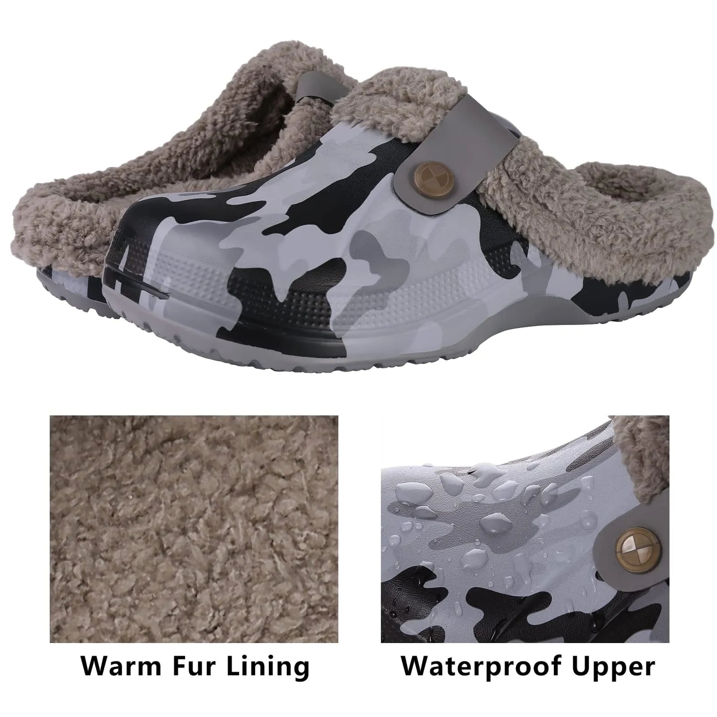 Warm Fuzzy Stone Clog Slippers