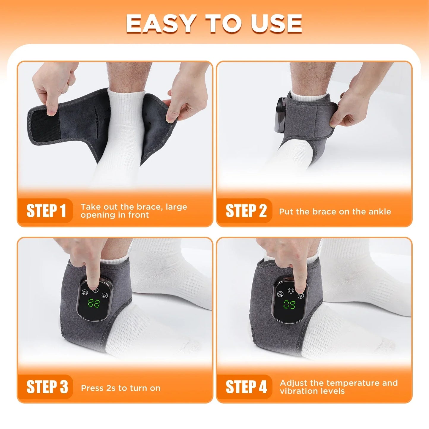 Warm Ankle Massager with Vibration and Timer