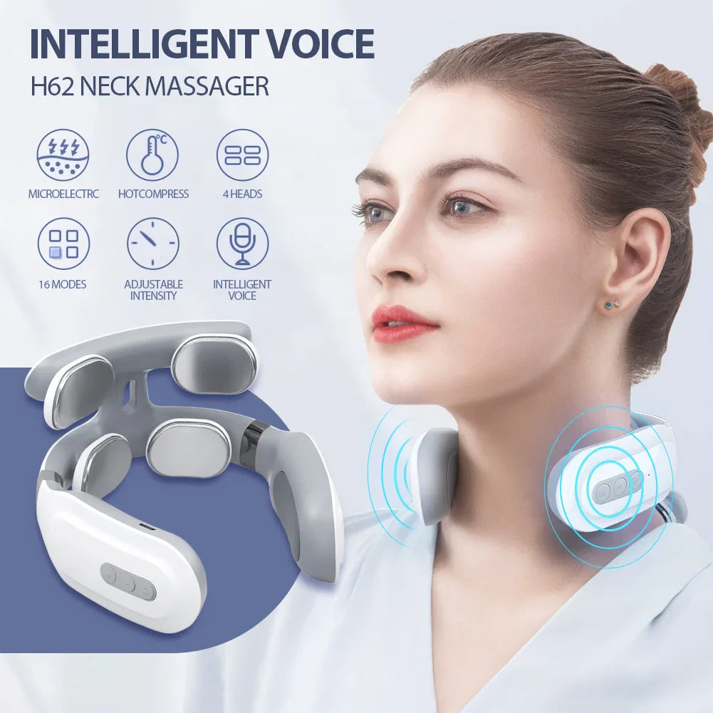Wireless Rechargeable Neck Massager for Pain Relief