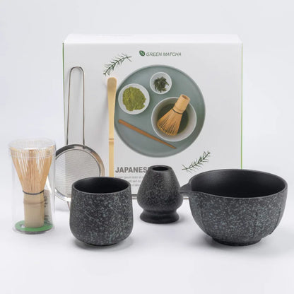 Matcha Bowl Set Green Standard Size Bamboo Ceramic with Whisk for Matcha Tea-3