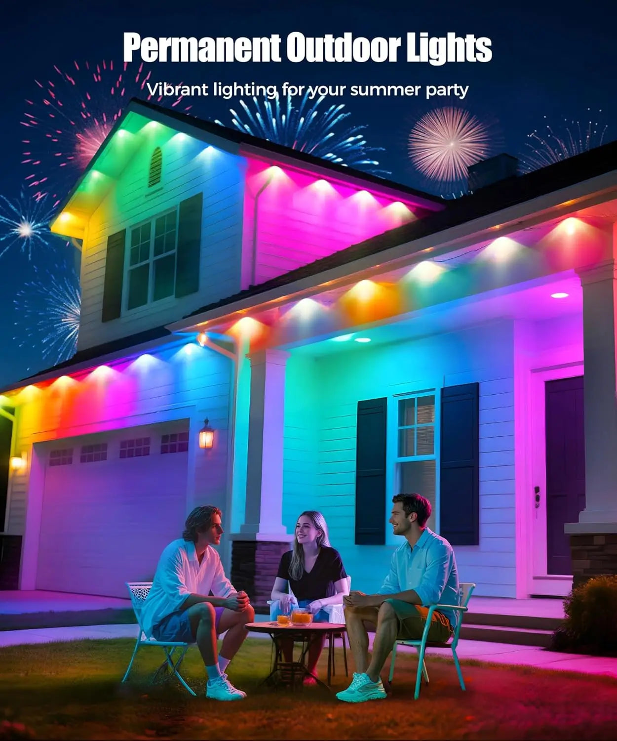 Colorful Outdoor String Lights with Remote