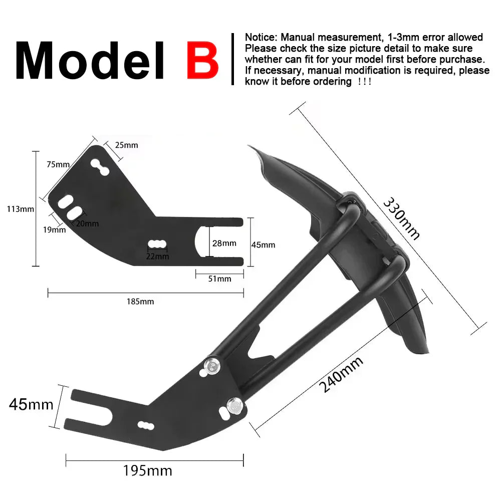 Tough Bike Rear Mudguard with Durable Steel Mount