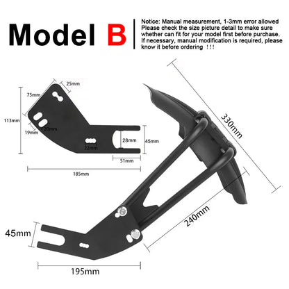 Tough Bike Rear Mudguard with Durable Steel Mount