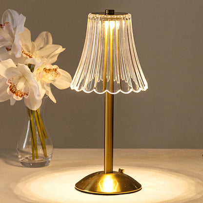 Luxurious Glass Table Lamp with Sparkling Crystal Shade