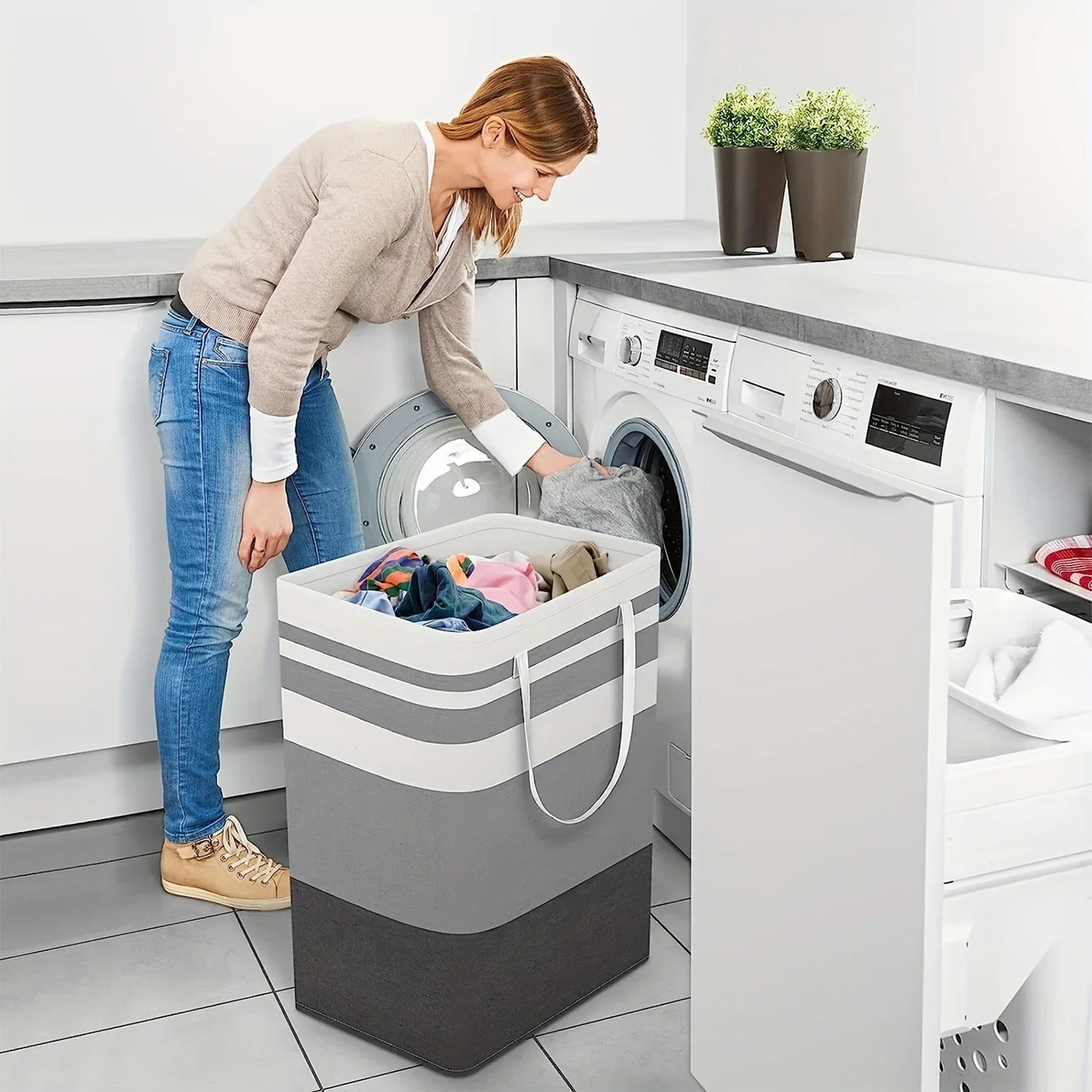 Big Capacity Folding Laundry Basket with Handles
