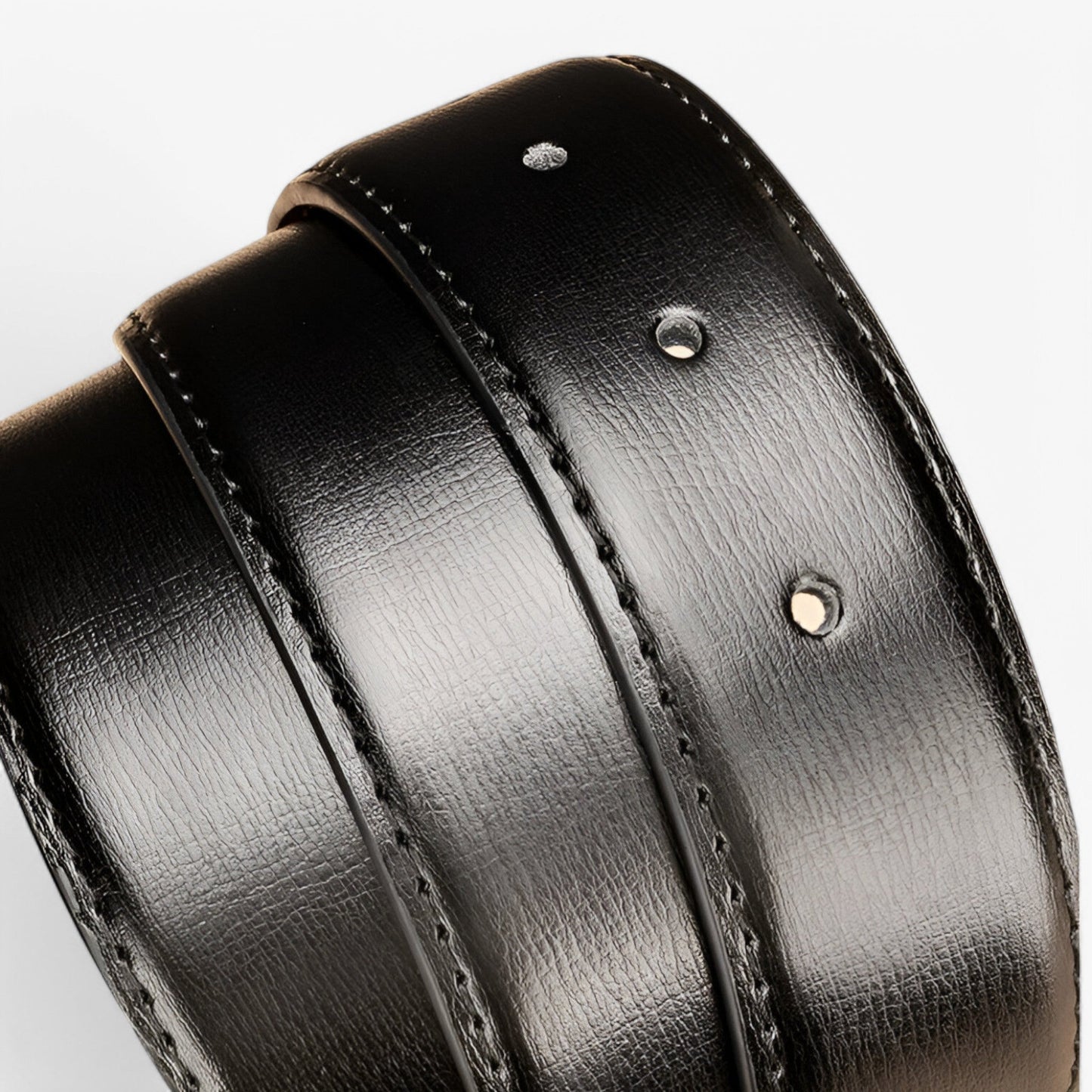Elegant Black Leather Belt with 7 Adjustable Holes and Durable Zinc Alloy Buckle for Professional Occasions-3